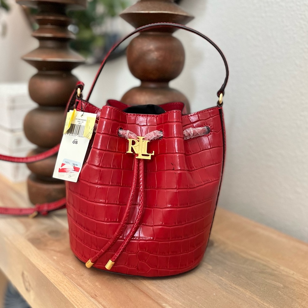 Lauren Ralph red shoulder bag